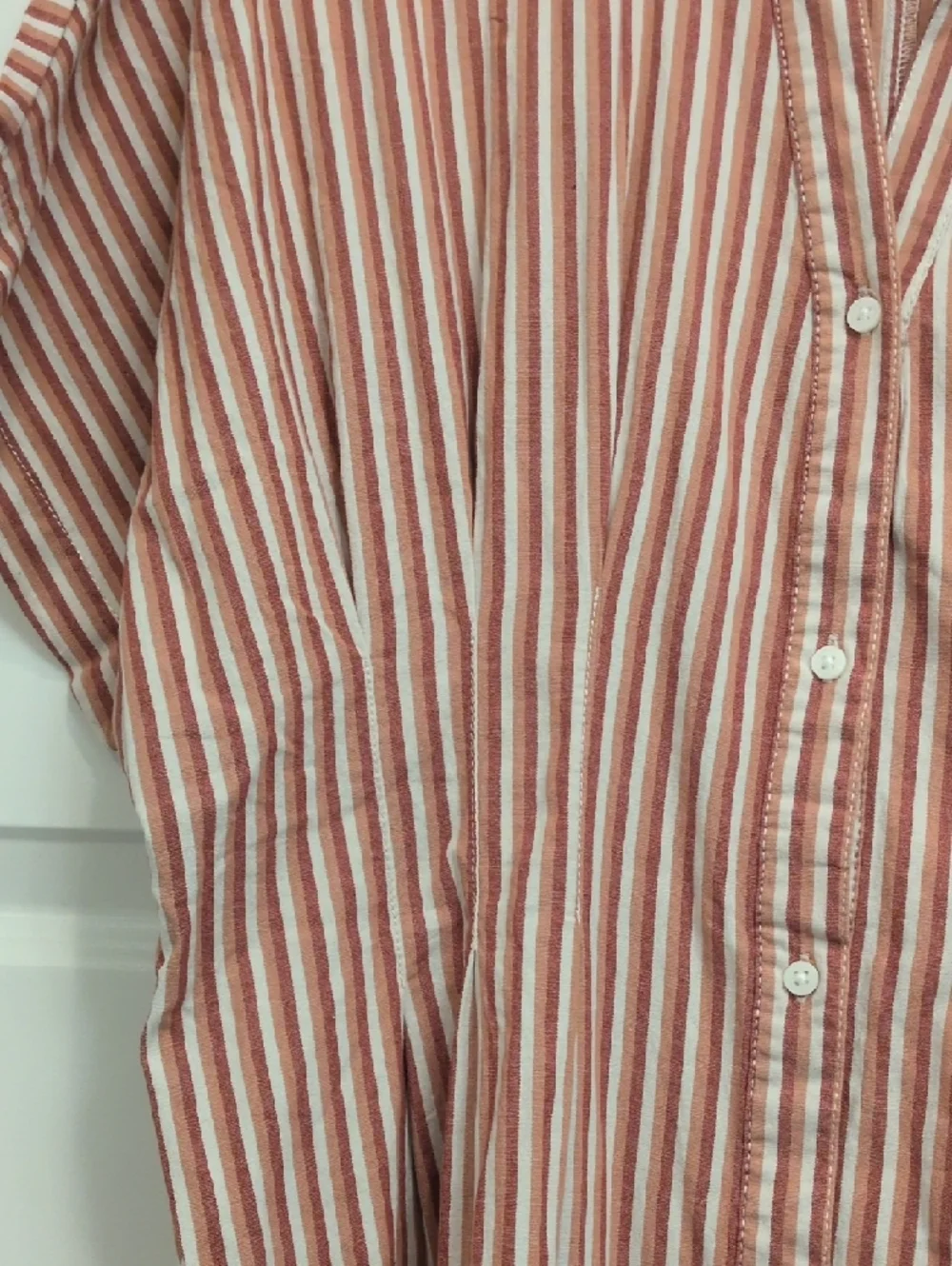 Serra Striped Midi Shirt Dress in Red And White - Picture 5 of 8